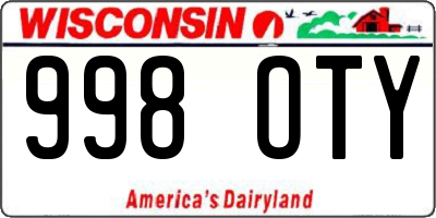 WI license plate 998OTY
