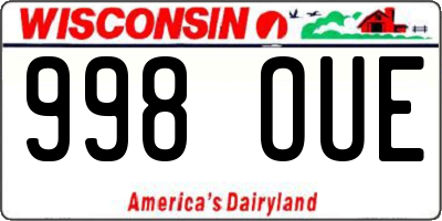 WI license plate 998OUE