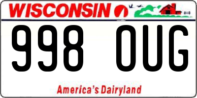 WI license plate 998OUG