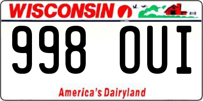 WI license plate 998OUI