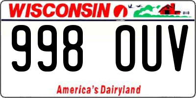 WI license plate 998OUV