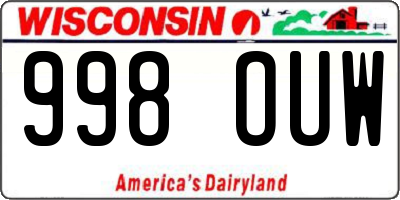 WI license plate 998OUW