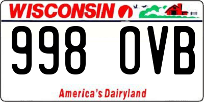 WI license plate 998OVB