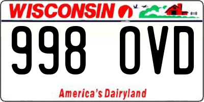 WI license plate 998OVD