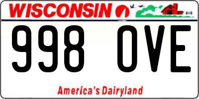 WI license plate 998OVE