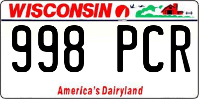 WI license plate 998PCR