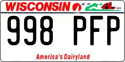 WI license plate 998PFP