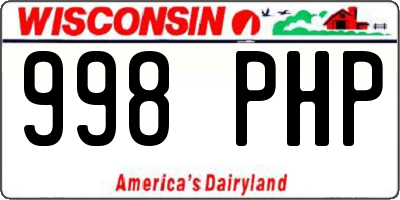 WI license plate 998PHP