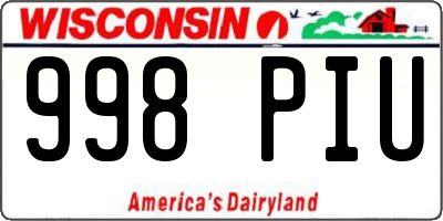 WI license plate 998PIU