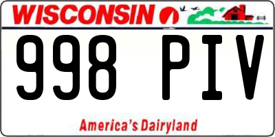 WI license plate 998PIV