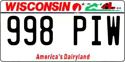 WI license plate 998PIW
