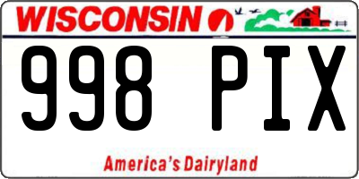 WI license plate 998PIX