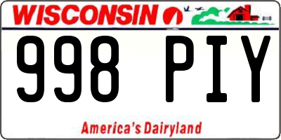 WI license plate 998PIY