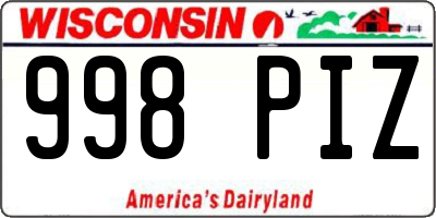 WI license plate 998PIZ