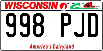 WI license plate 998PJD