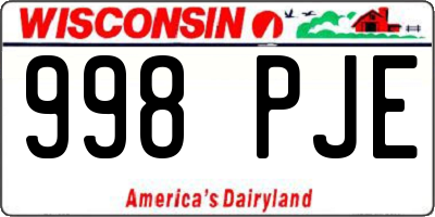WI license plate 998PJE