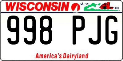 WI license plate 998PJG