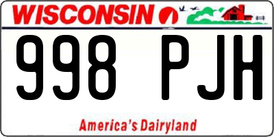 WI license plate 998PJH