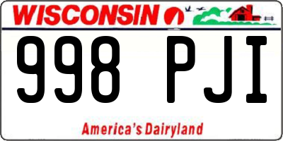 WI license plate 998PJI
