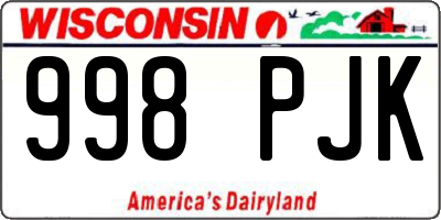 WI license plate 998PJK