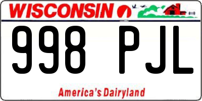 WI license plate 998PJL