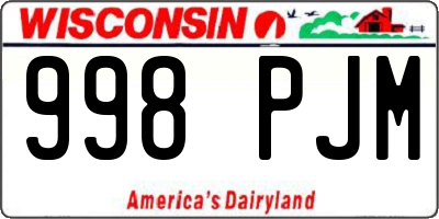 WI license plate 998PJM