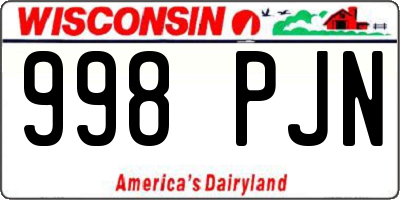 WI license plate 998PJN
