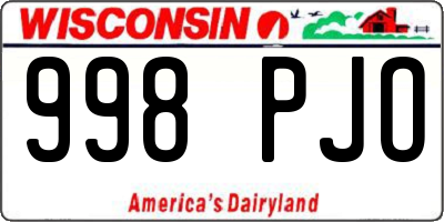WI license plate 998PJO