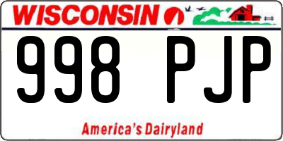 WI license plate 998PJP