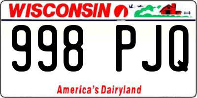 WI license plate 998PJQ