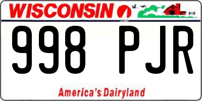 WI license plate 998PJR