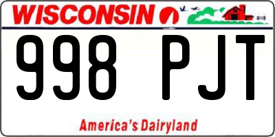 WI license plate 998PJT