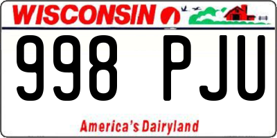 WI license plate 998PJU
