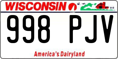 WI license plate 998PJV