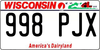WI license plate 998PJX