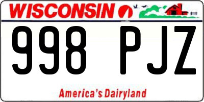 WI license plate 998PJZ