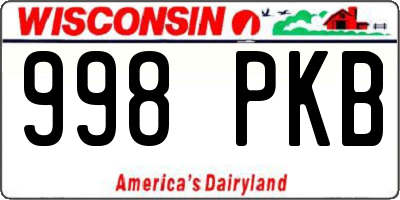 WI license plate 998PKB