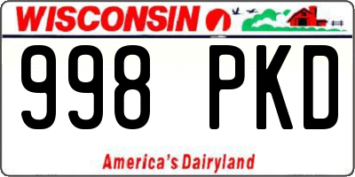 WI license plate 998PKD