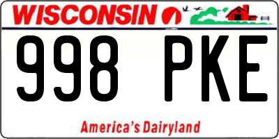 WI license plate 998PKE