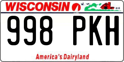 WI license plate 998PKH