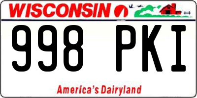 WI license plate 998PKI