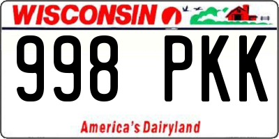 WI license plate 998PKK