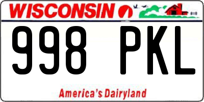 WI license plate 998PKL