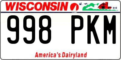 WI license plate 998PKM
