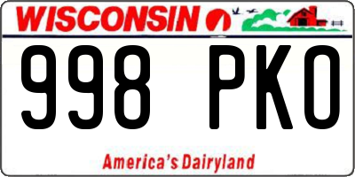 WI license plate 998PKO