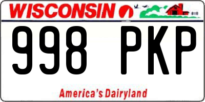WI license plate 998PKP