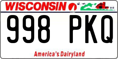 WI license plate 998PKQ