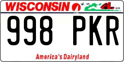 WI license plate 998PKR