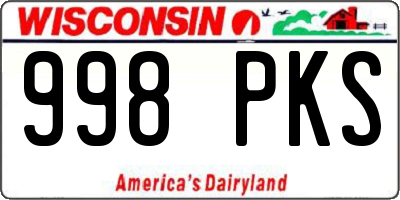 WI license plate 998PKS