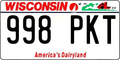 WI license plate 998PKT